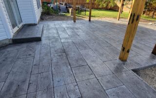 Wood plank stamped concrete