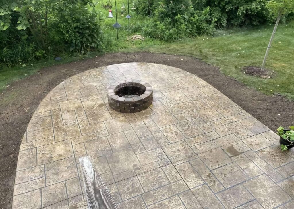 Stamped Concrete and Fire Pit