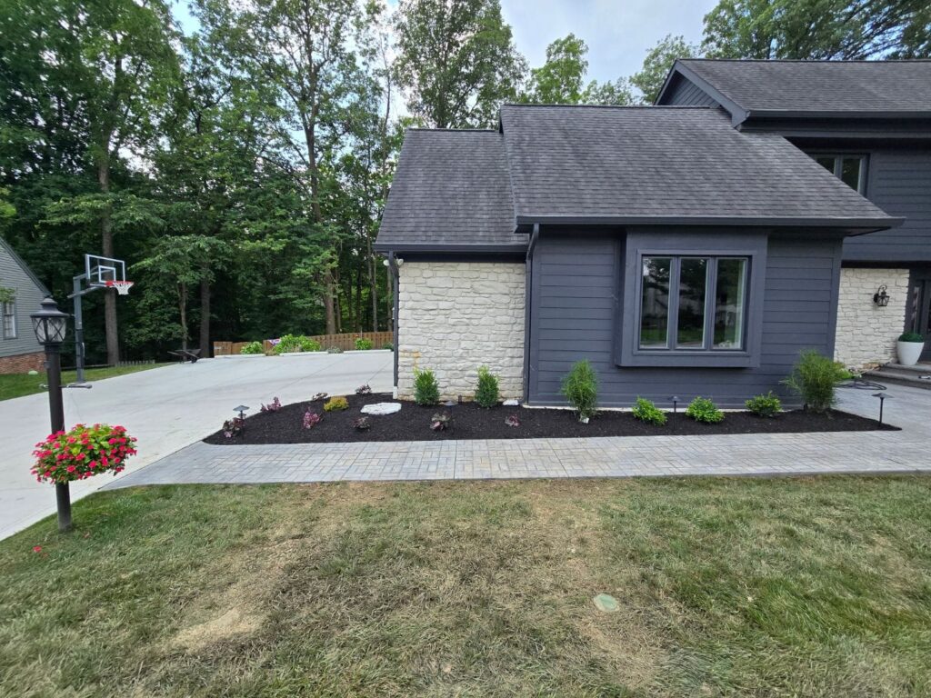 stamped concrete walkway