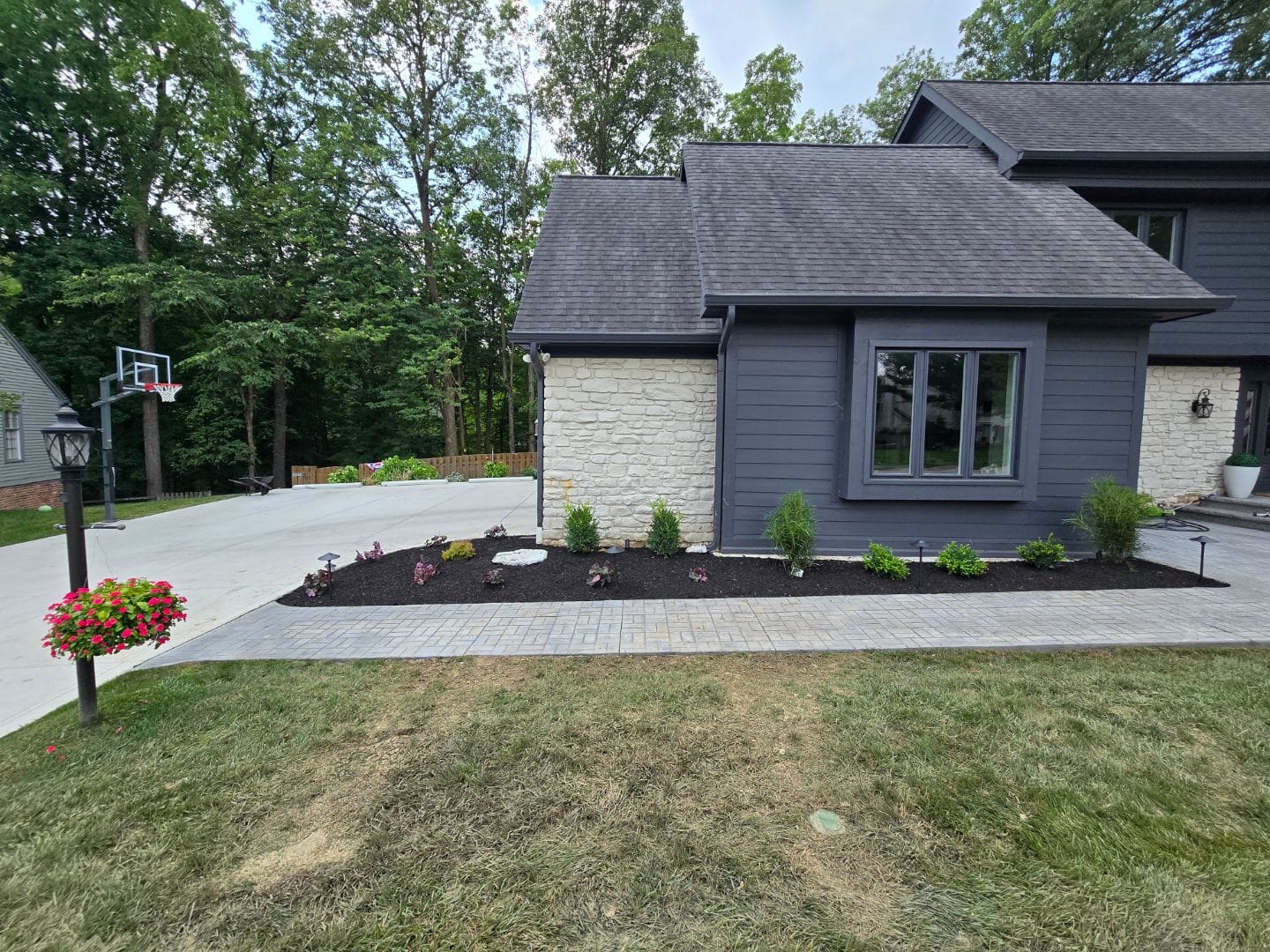 stamped concrete walkway
