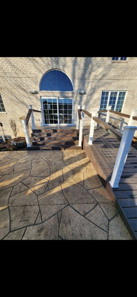 Trex Deck Composite deck Stamped Concrete